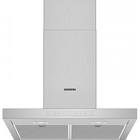 Siemens LC67BCP50, iQ300, Hotte murale, 80 cm, Verre clair imprimé noir