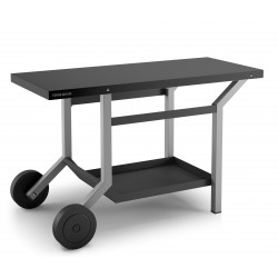 Forge Adour Table roulante acier noir et gris clair mat pour plancha 402845 (TRA NG)