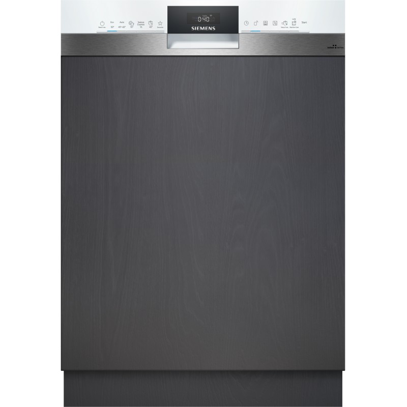 Siemens SN53EW01AH, iQ300, lave-vaisselle semi-intégré, 60 cm, blanc