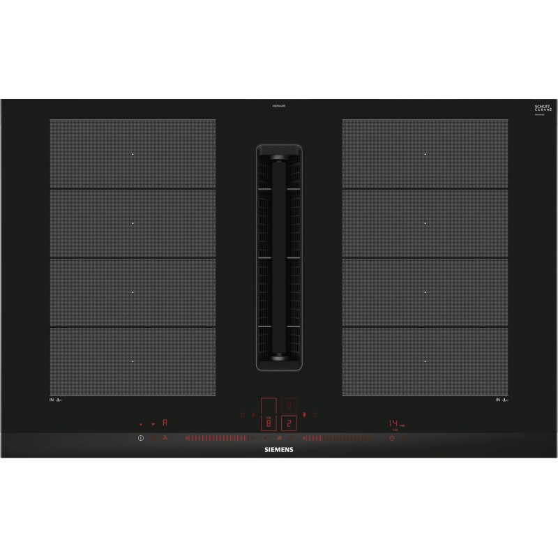 Siemens EX875LX67E, iQ700, Table de cuisson à induction avec hotte aspirante intégrée, 80 cm