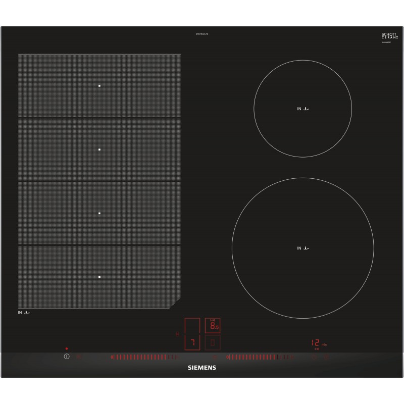 Siemens EX675LEC1E, iQ700, Table de cuisson à induction, 60 cm, noir