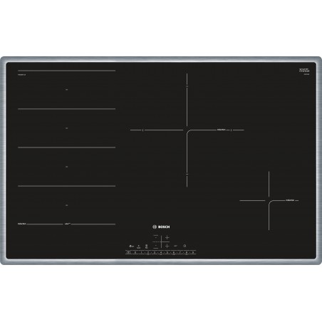 Bosch PXE845FC1E, Série 8, Table de cuisson à induction, 80 cm, Noir, avec cadre