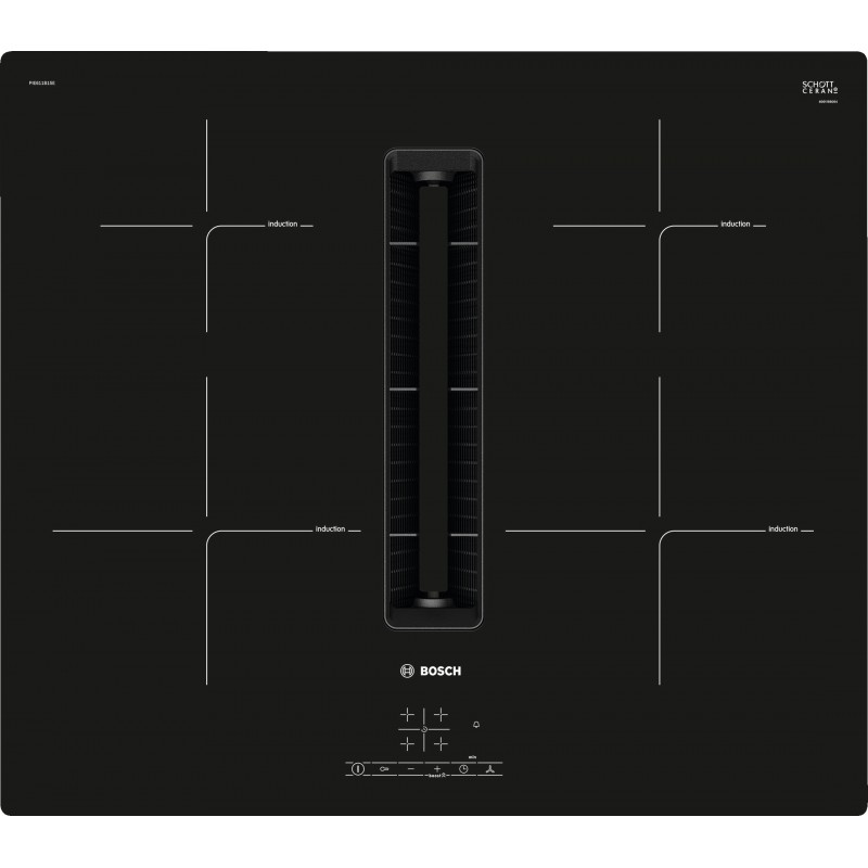 Bosch PIE611B15E, Série 4, Table de cuisson induction avec hotte aspirante intégrée, 60 cm, sans cadre