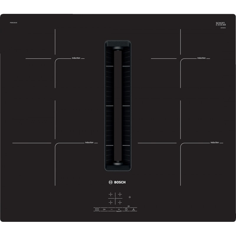 Bosch PIE601B15E, Série 4, Table de cuisson induction avec hotte aspirante intégrée, 60 cm, design affleuré