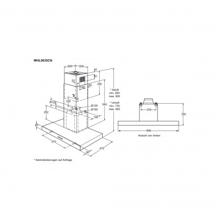 Electrolux WHL9037CN, Hotte design murale