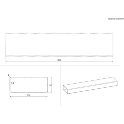 Electrolux M2CKCF05 Tube de forme rectangulaire (220x90), 1 Mt (adapté à DMSL8350UO