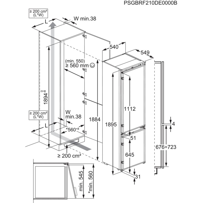 Electrolux IK2671BNR, Combiné réfrigérateur-congélateur