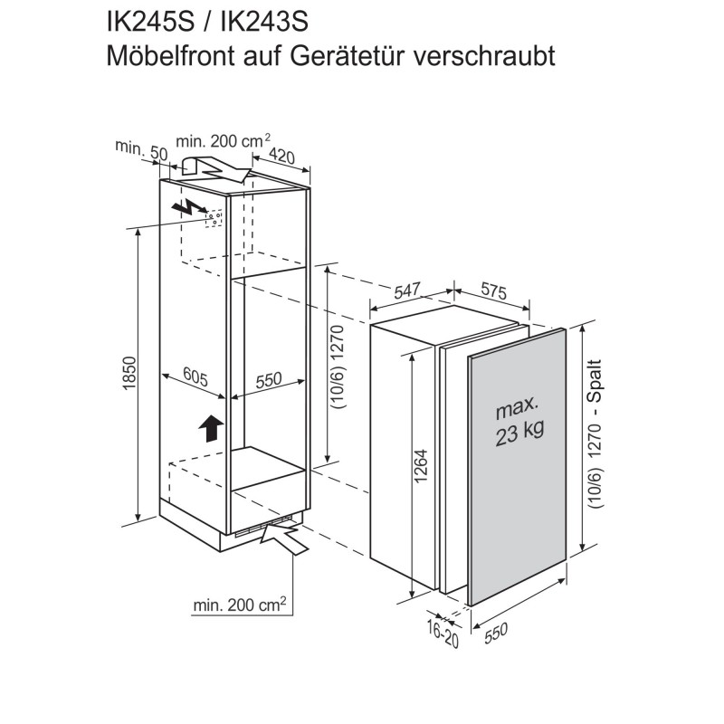 Electrolux IK243SR, Réfrigérateur