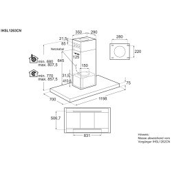 Electrolux IHSL1263CN, Hottes design pour îlots de cuisson