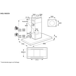 Electrolux IHGL1063CN, Hottes design pour îlots de cuisson