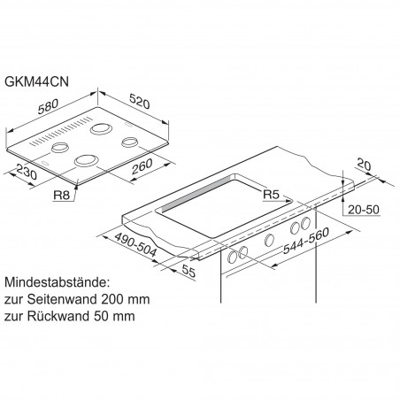 Electrolux GKM44CN, Cuisinières encastrables au gaz