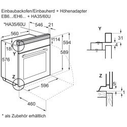 Electrolux EB6SL80SP, Four encastrable