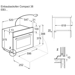 Electrolux EB3GL70KCN, Four encastrable Compact 38 CombiSteam