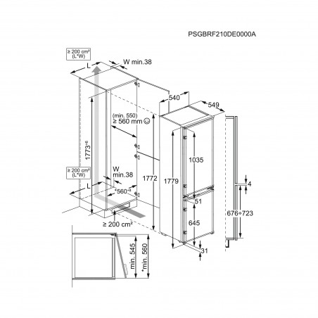 AEG AIK2710R, Combiné réfrigérateur-congélateur