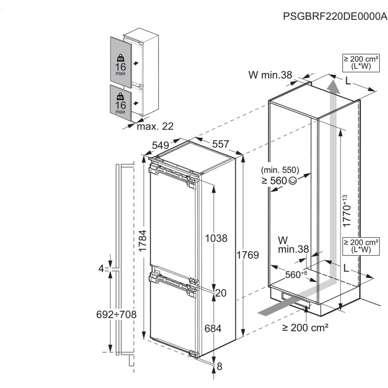 AEG AIK2650L, Combiné réfrigérateur-congélateur