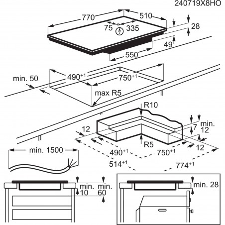 Electrolux GK78TSIBSO, Plan de cuisson à induction