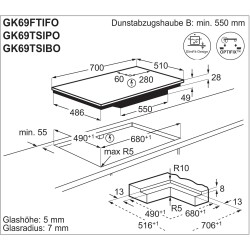 Electrolux GK69TSIBO, Plan de cuisson à induction