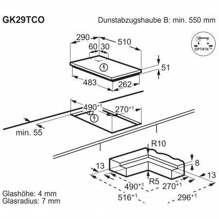 Electrolux GK29TCO, Vitrocéramique