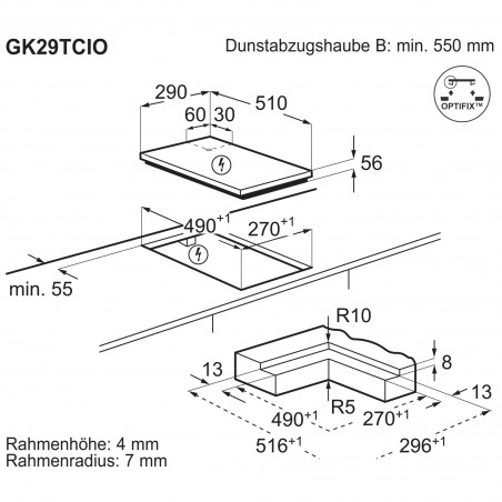 Electrolux GK29TCIO, Plan de cuisson à induction