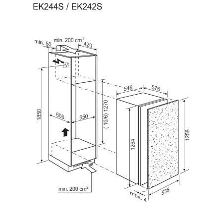 Electrolux EK242SLWE, Réfrigérateur