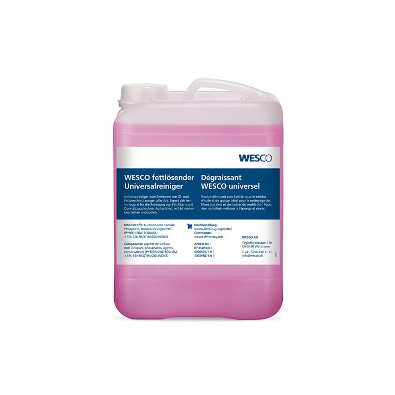 Wesco Dégraissant WESCO, Flacon de recharge 5 litres (4003988)