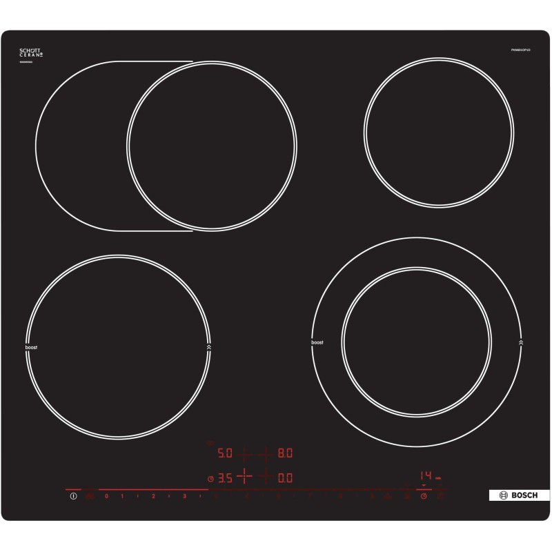 Bosch PKN601DP1D, Série 6, Table de cuisson électrique, 60 cm, design affleuré