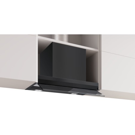 Bosch DBB67DP60, Série 6, hotte design intégrée, 60 cm, verre clair avec impression noire, noir mat