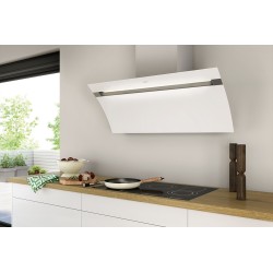 Berbel BKH 90 GL-2 blanc circuit fermé avec  Permalyt, Hotte oblique Glassline (4011574-510)