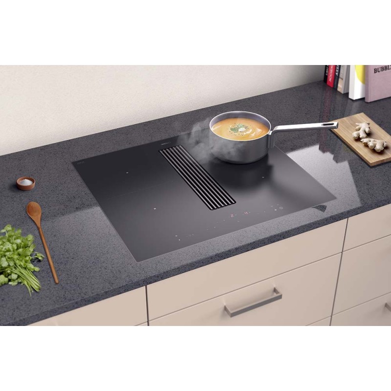 Wesco WKA 60 Piana Mini circuit fermé avec PlasmaMade, Plan de cuisson aspirant noir mat Plasma (4013958-610)