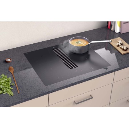 Wesco WKA 60 Piana Mini circuit fermé avec charbon actif, Plan de cuisson aspirant noir mat circuit fermé (4013958-210)