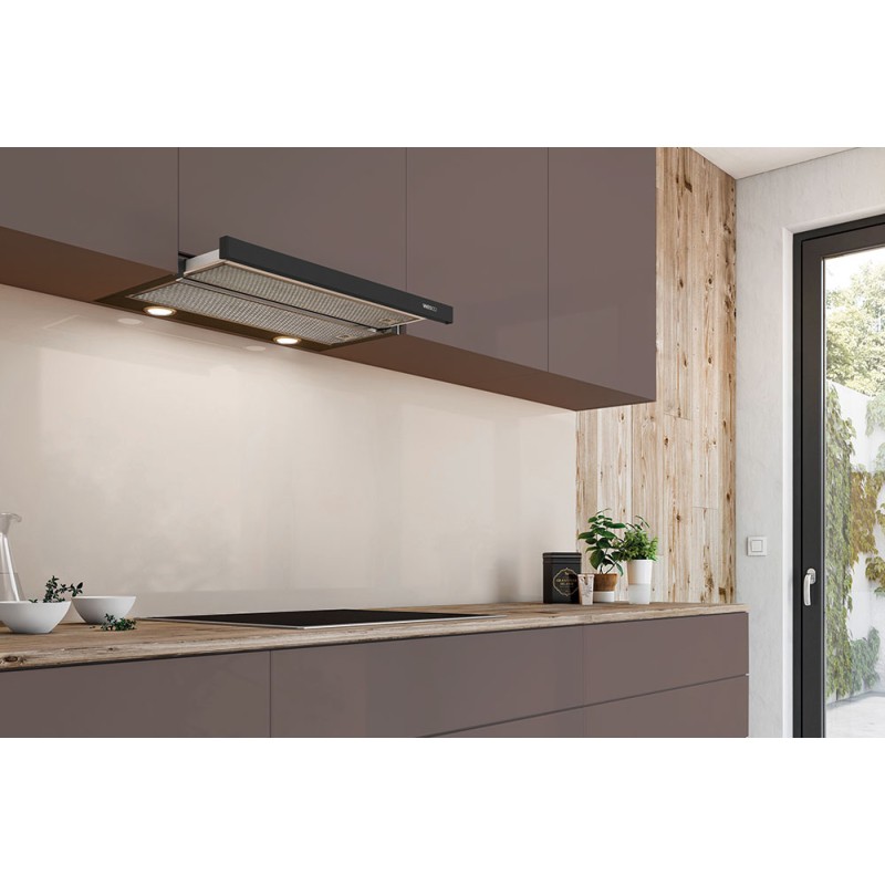 Wesco EVM 215-60 noir, hotte encastrable évacuation (4010490-000)
